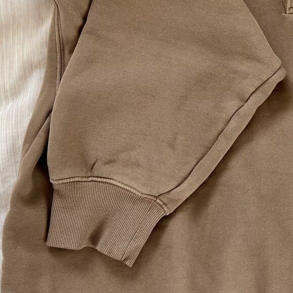 Aritzia TNA Cozy Fleece Boyfriend Fit Button Collar Pullover Medium - Picture 6 of 7